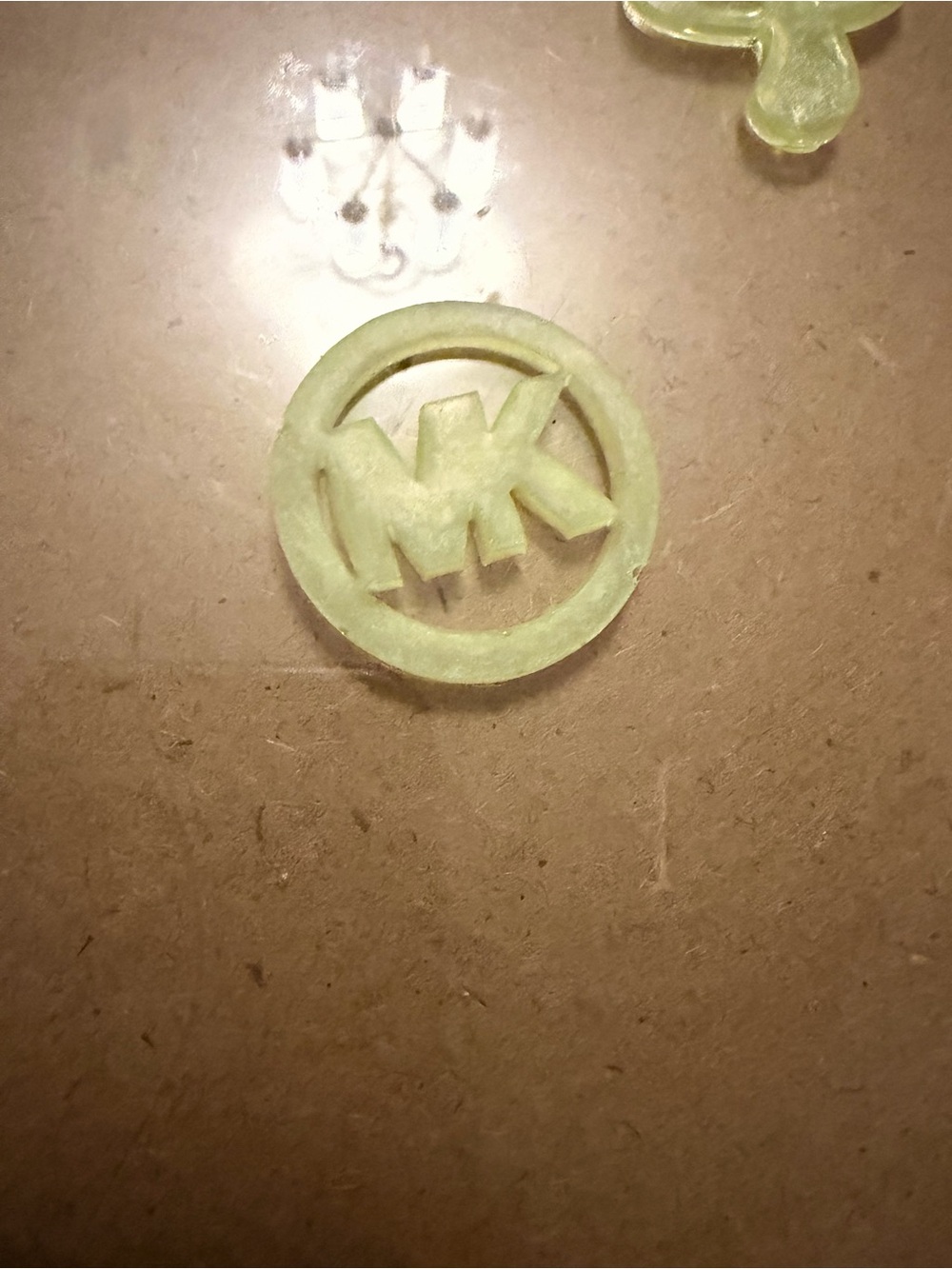 Pale Green MK Round Logo Charm